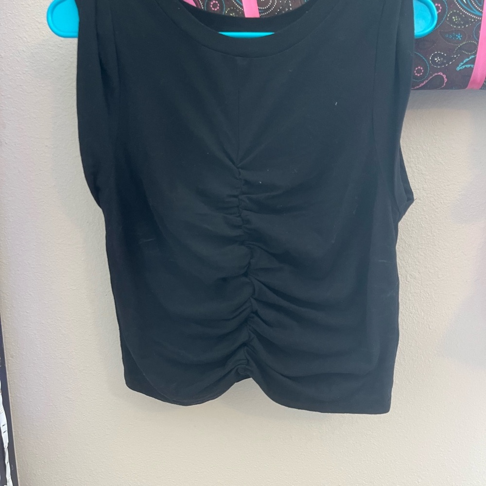 Forever 21 Black Gathered Tank Top
